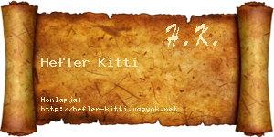 Hefler Kitti névjegykártya